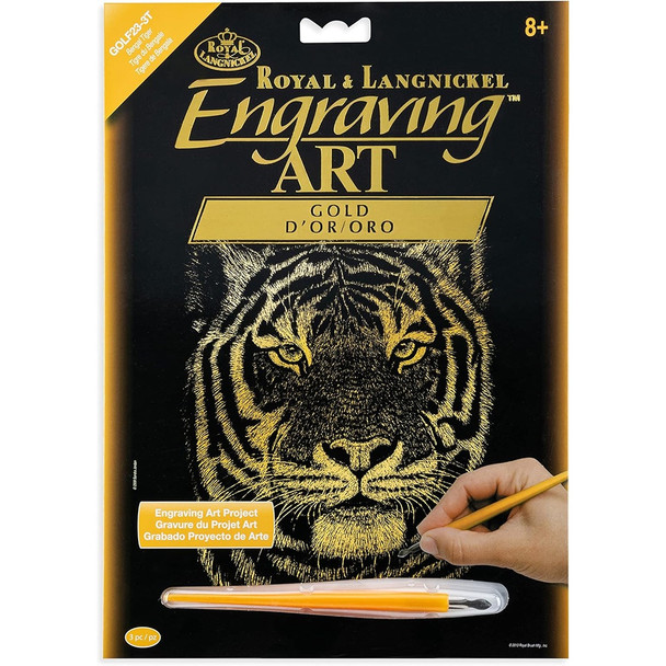 Engraving Art Gold - Bengal Tiger