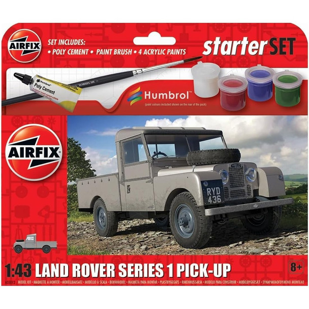 Airfix A55012 Airifx Starter Set - Land Rover Series 1 Pick-Up 1:43 Model Kit