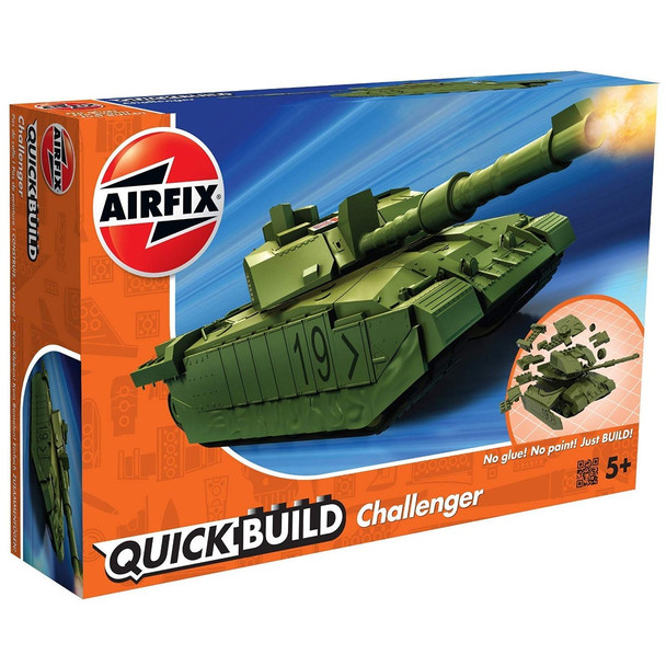 Airfix J6022 Quick Build Challenger Tank Railway Toy, Green Model Kit