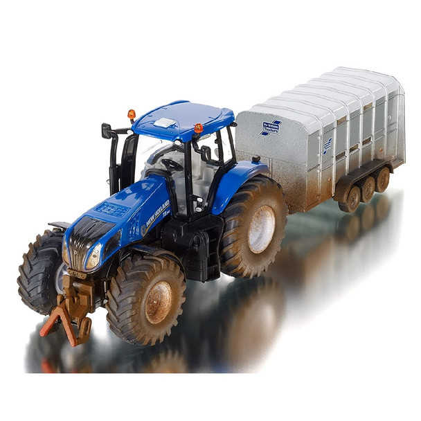 Siku 1:32 New Holland With Ifor Williams Trailer - Muddy Version