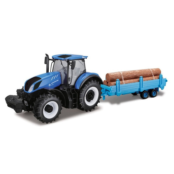 Bburago New Holland T7HD Farm Tractor Log Trailer - 1:32 Scale