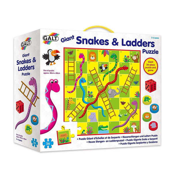 Galt Toys Giant Snakes and Ladders Puzzle, Jigsaw and Board Game for Children