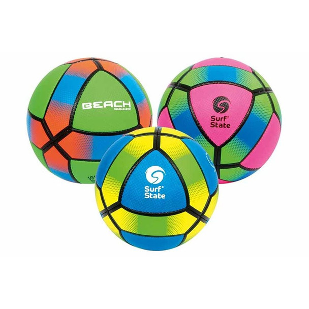 Surf State Beach Soccer Ball Multi Panel Size 5 Flat (Colours Vary)