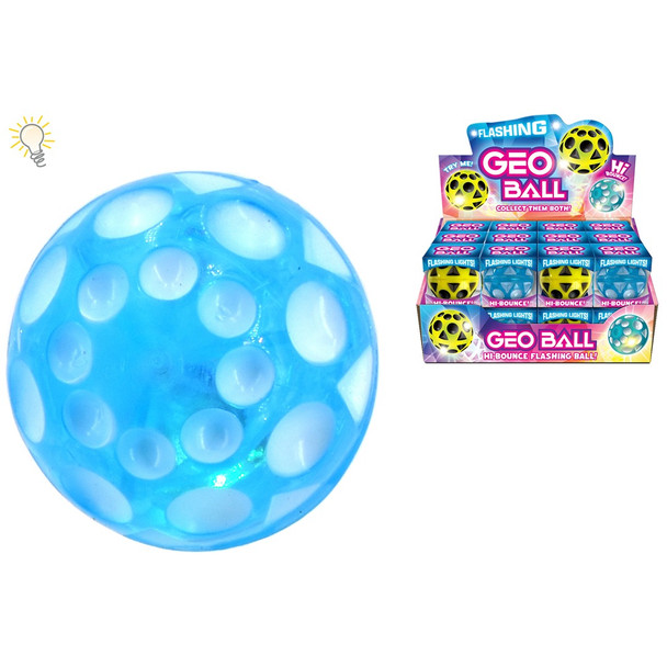 Geo Ball - Hi-Bounce Flashing Ball (Colours Vary)