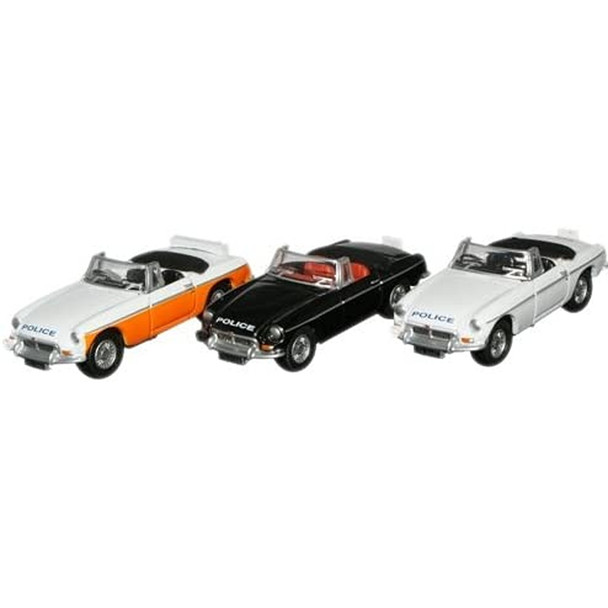 Oxford Diecast 3 Piece Lancashire Police MGB Roadster Set - 1:76 Scale