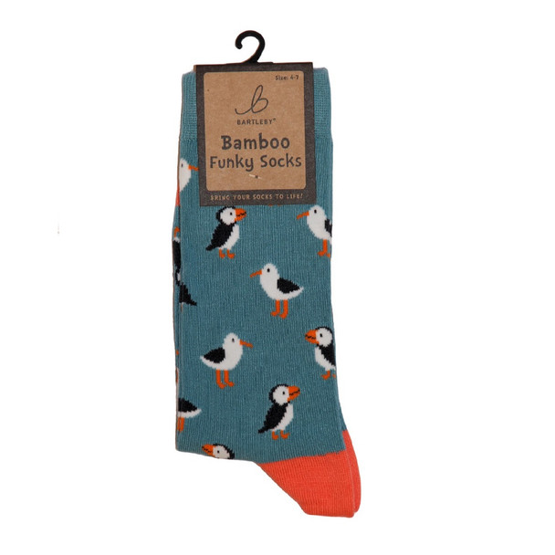 Bartleby Funky Bamboo Socks -Seagull/Puffin Design