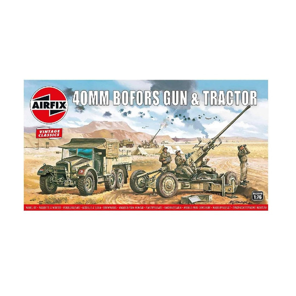 Airfix Vintage 40MM Bofors Gun & Tractor Model Kit