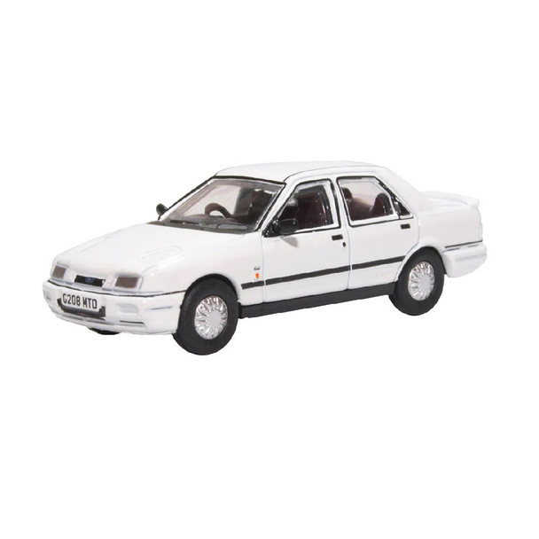 Oxford Diecast Ford Sierra Sapphire Diamond White Diecast Vehicle