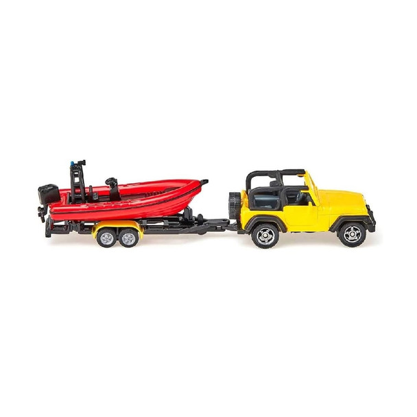 Siku 1:87 Jeep With Boat And Removable trailer