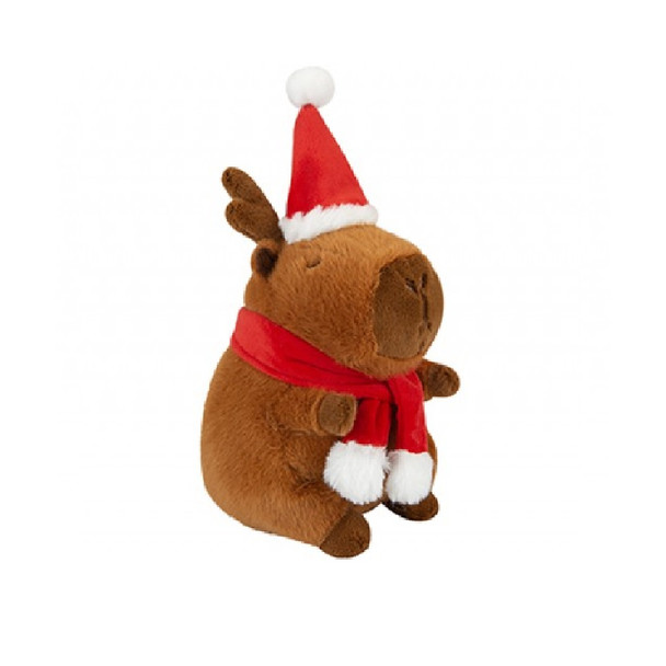 Adorable 20Cm Capybara Plush With Christmas Hat & Scarf