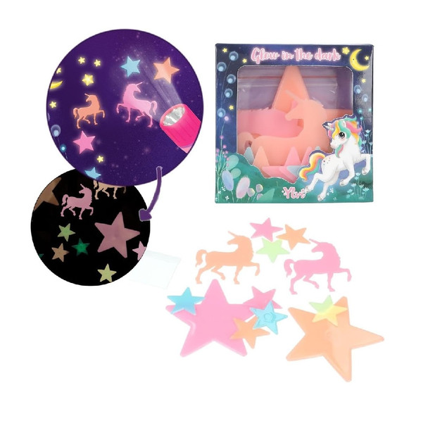 Depesche Ylvi Glow In The Dark Stickers Stars And Unicorn