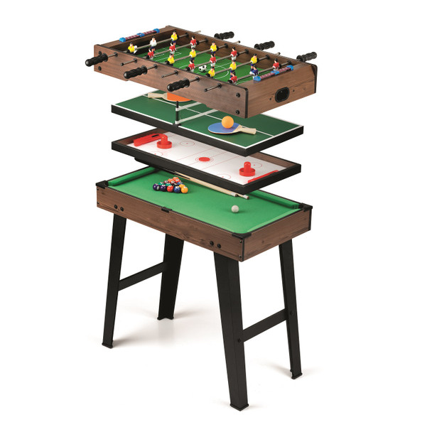 AMRAP 4-in-1 Multi Sports Game Table – Inc Football, Pool, Table Tennis & Air Hockey Set