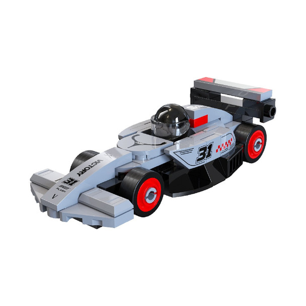 Cada Mini Grey Circuit Racing Car - 70 Piece Construction Set