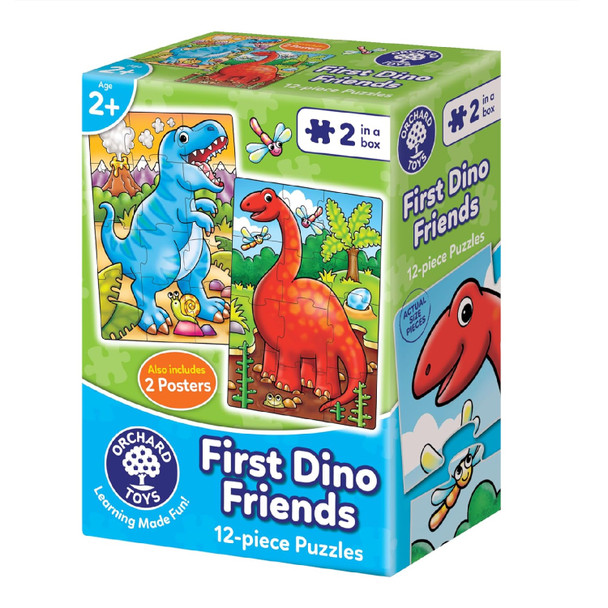 Orchard First Dino Friends 2 Pack Of 12 Piece Puzzles
