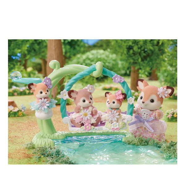 Sylvanian Deer Babies - Floral Swing Set
