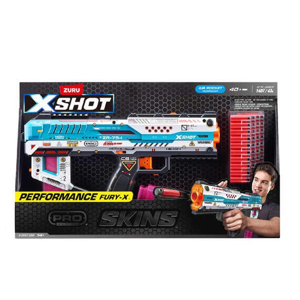 Zuru X- Shot Skins Pro Series Fury-X Blaster with 40 Darts