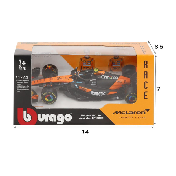 Bburago 1:43 F1 Mclaren Mcl39 2025 Norris British GP In 1
