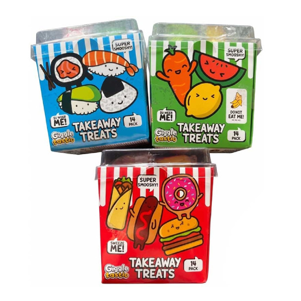 Giggletastic Squishy Takeaway Treats Tubs Assortments