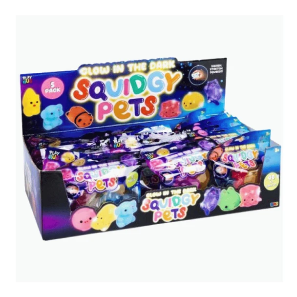 Squidgy Pets 5Pk Glow In The Dark Squishy