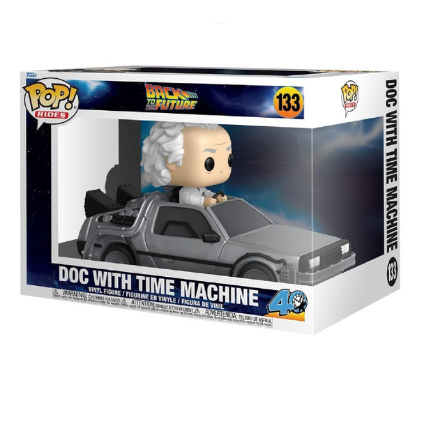 Funko Pop! Rides Deluxe Back to the Future Doc Brown with Time Machine