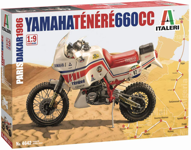 Italeri IT4642 - 1/9 Yamaha Tenere 660cc 1986 Paris - Dakar Version Motorbike Kit