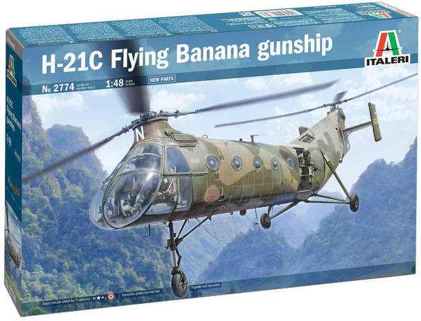 Italeri 2774S 1:48 H-21C Flying Banana Gunship Plastic Model Kit