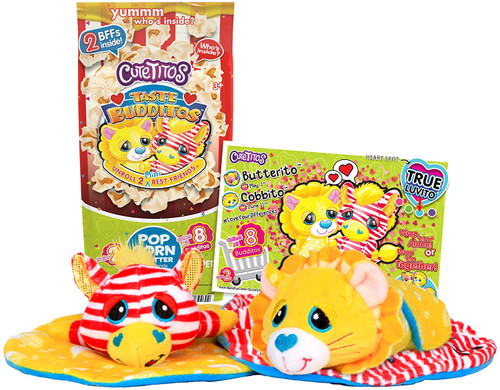 Cutetitos Budditos Food Pairings – Buttered Popcorn Edition, 2 Plüschtiere (7 Zoll) – Für Kinder Ab 3 Jahren