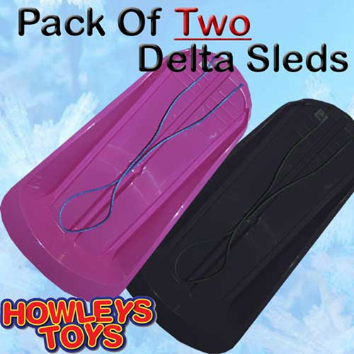 Set Of Two Delta Sled / Sledges (One Black, One Pink)