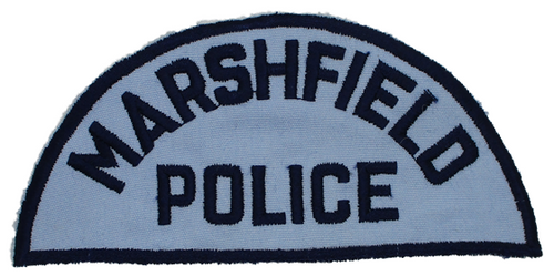 Marshfield Police Patch (light blue twill/cut navy edge)(MA)