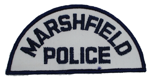 Marshfield Police Patch (white twill/navy merrowed edge)(MA)