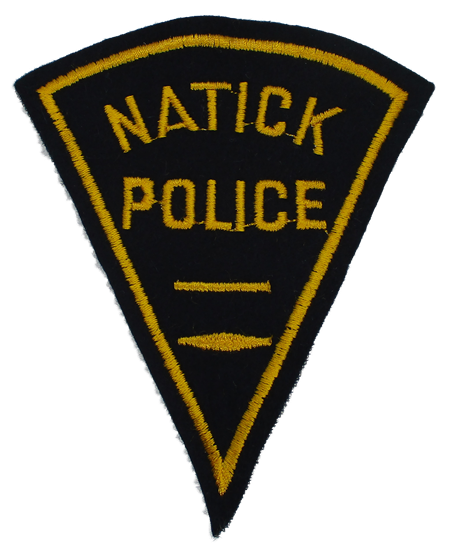 Natick Police Patch (cap/black,felt,gold))(MA)