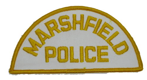 Marshfield Police Patch (white twill, yellow merrowed edge) (MA)