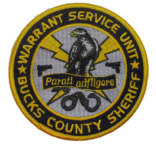 Sheriff: Bucks County Warrant Service Unit Sheriff Police Patch (gold edge)(PA)
