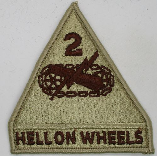 2nd Armored Division (with tab)(tan merrowed edge) 34-2a K