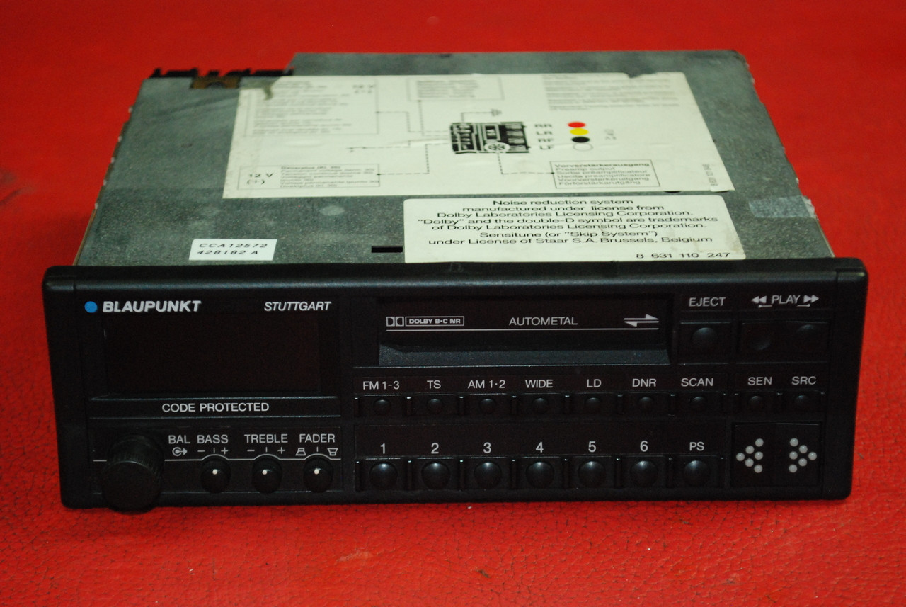 Porsche 911 Carrera Blaupunkt Stuttgart Radio Stereo AM FM Cassette  96464510200 - Los Angeles LA Dismantler Porsche Parts for 911 Boxster  Cayman Cayenne Used Pre-Owned