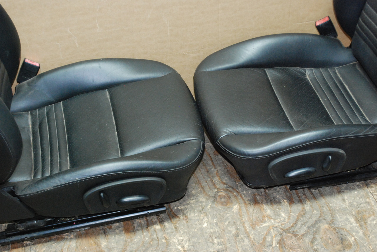 Porsche 911 996 Carrera Seats Black Perforated Leather OEM.