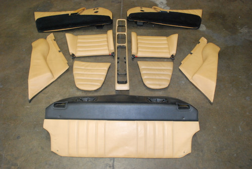 Porsche 911 964 10-PCs Interior Kit Tan Console Door Panels Rear Seats OEM