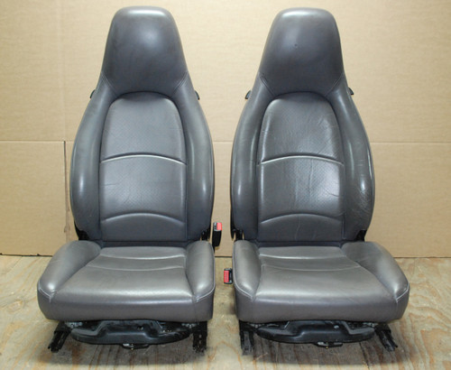 Genuine Porsche 911 993 Carrera Seats Gray Leather Pair LEFT RIGHT Grey