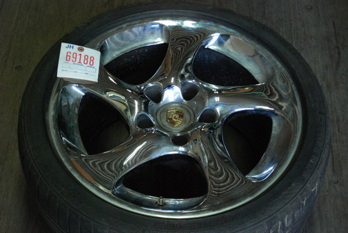 Porsche Chrome 996 Turbo Twist Wheel 11x18 ET45  99636214211 Hallow Spoke
