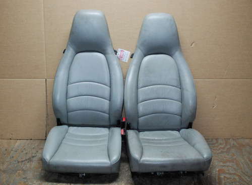 Porsche 911 993 Carrera Seats Light Greay Supple Leather 8x8 way OEM