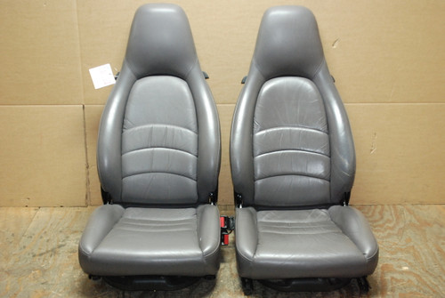 Porsche 911 993 Carrera Seats Grey Supple Leather 8x8 way OEM