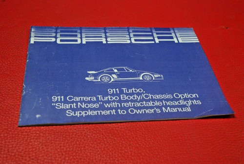 RARE ORIGINAL Porsche 911 930 Turbo Slant Nose Owners Manual Supplement Booklet