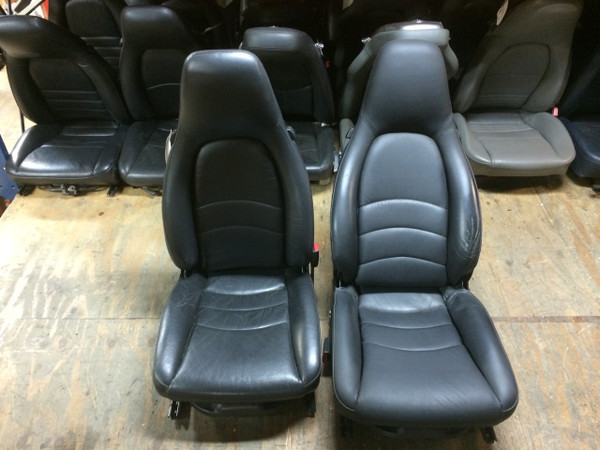 Pair 996/986 Supple Leather 8-way Porsche Seats Black