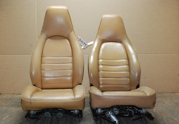 Porsche 911 964 Carrera Seats Tan Perforated Leather 6x8 way OEM