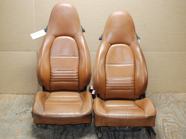 Porsche 911 996 Carrera Brown Perforated Leather Seats OEM
