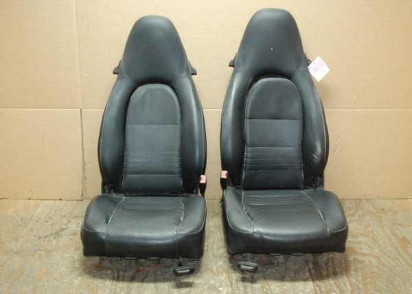 Porsche 911 Turbo 996 Carrera Black Perforated Leather Seats OEM 