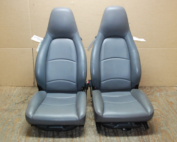 Porsche 911 993 Carrera Seats Grey Perforated Leather 8x8 way power. OEM