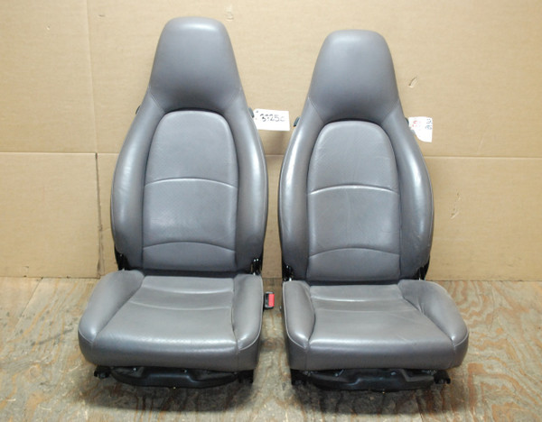 Porsche 911 993 Carrera Seats Grey Perforated Leather 8x8 way power. Factory OEM
