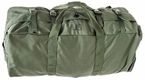 Improved Duffel Bag, OD Green, USGI Issue Duffle Back Pack | 846501604654 | EUC Improved Duffel Bag, OD Green, USGI Issue Duffle Back Pack | 846501604654 | EUC