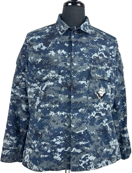 USGI Navy USN Blue Digital Camo BDU Shirt Size Medium Short NWU Type I USED #2